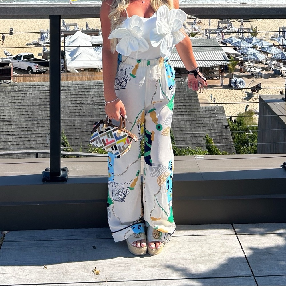 Colorful Abstract Print Pants